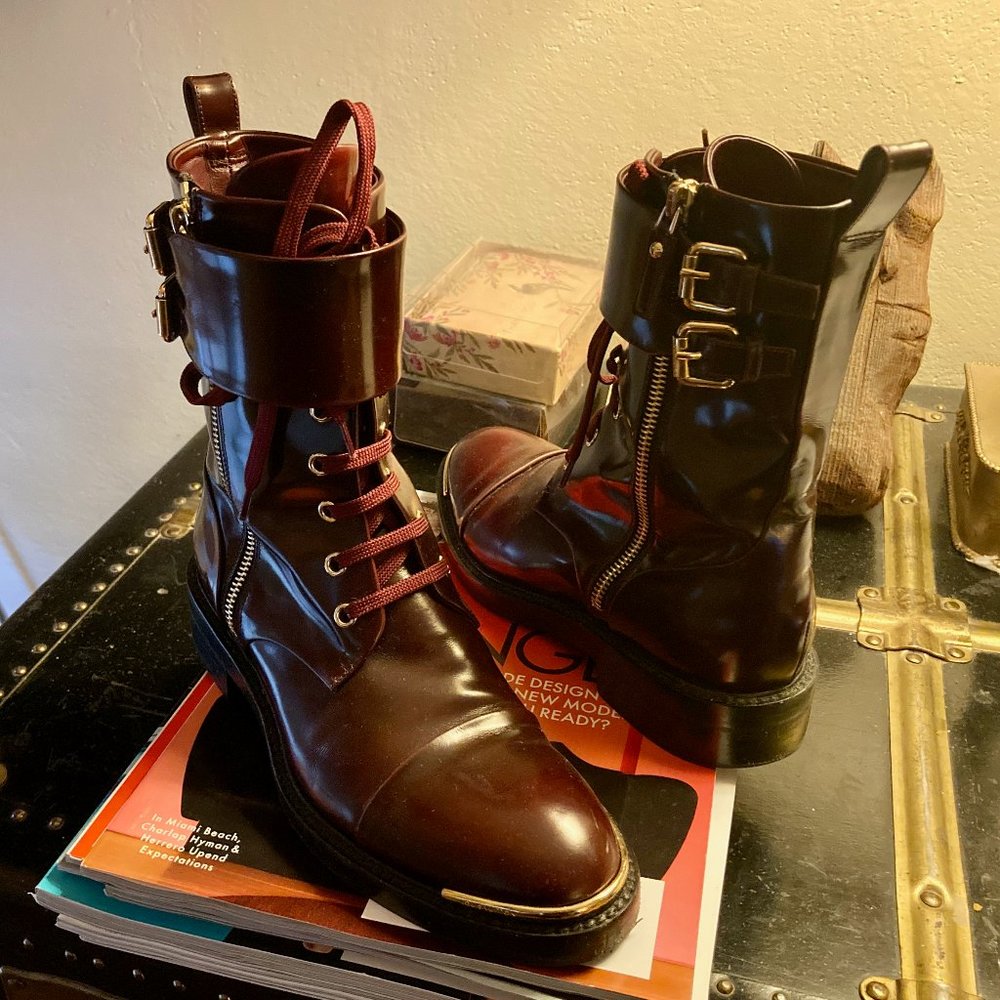 Louis Vuitton Diplomacy Like a Man boots burgundy leather 35.5 5.5